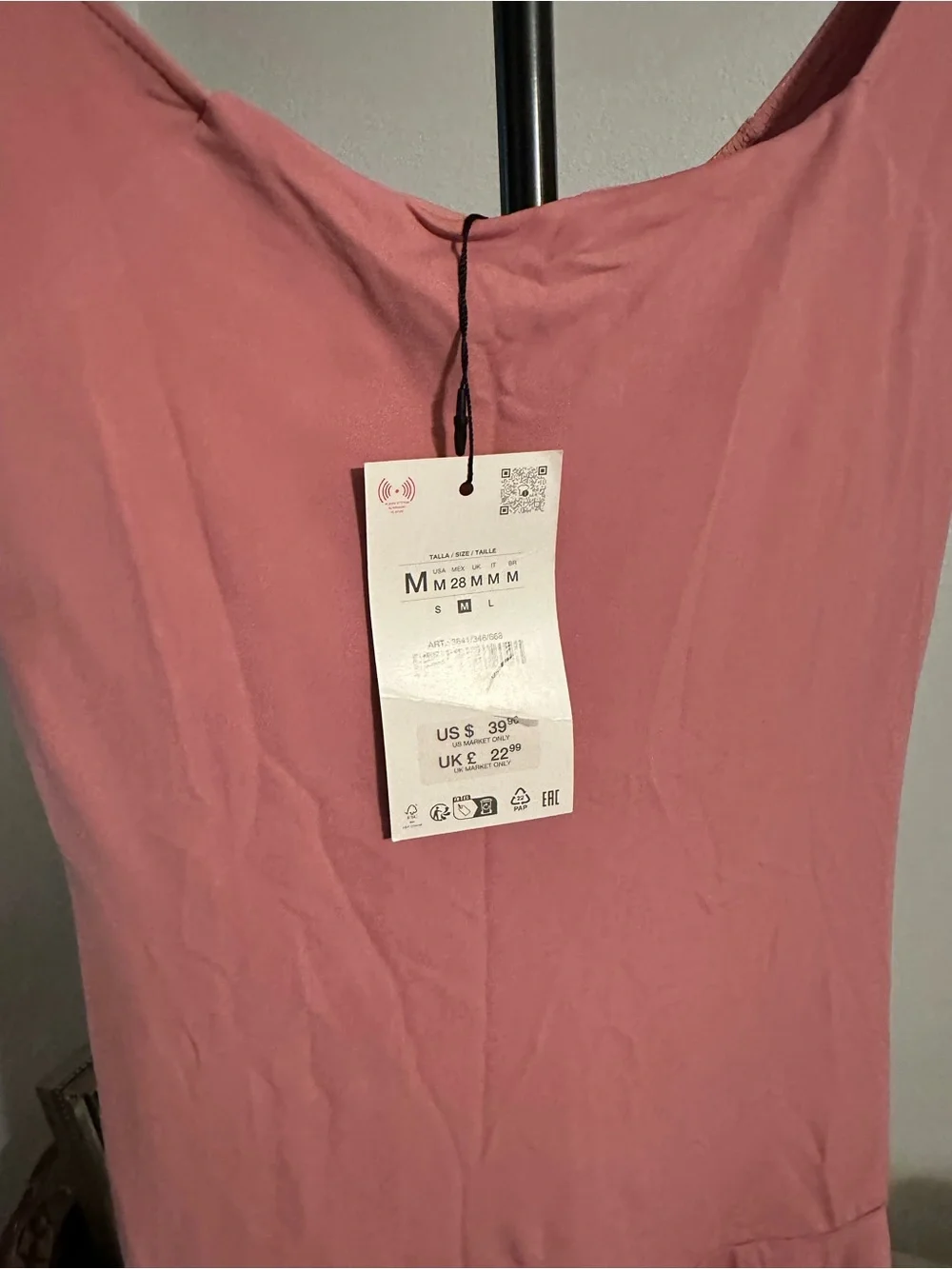 Zara Rose-Pink Scoop Neck Flared Hem Tunic